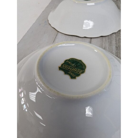 Vintage BOHEMIAN Fine China Set of 4 Dessert Bowls Czechoslovakia BOH53 - Picture 7 of 7